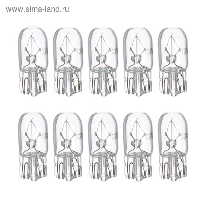 Галогенная автомобильная лампа Cartage, T10, W5W, 5 Вт, 12 В, набор 10 шт. - Фото 1
