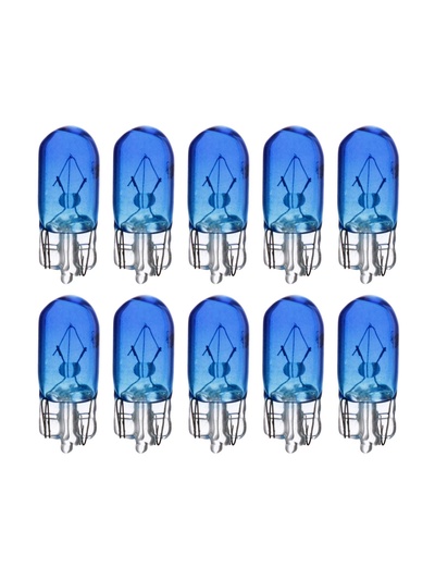 Галогенная лампа для авто Cartage BLUE, T10, W5W, 12 В, 5 Вт, набор 10 шт.