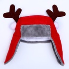 Шапка новогодняя карнавальная «Ушанка» с рогами - Фото 2