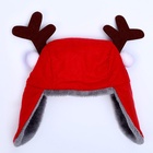 Шапка новогодняя карнавальная «Ушанка» с рогами - Фото 3