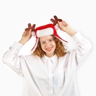 Шапка новогодняя карнавальная «Ушанка» с рожками - Фото 3