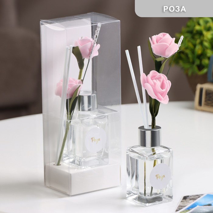 Диффузор ароматический с цветком "Классика", 50 мл, роза, "Богатство Аромата" - Фото 1