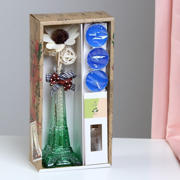 Набор подарочный "Париж" (диффузор и свечи) жасмин, "Богатство Аромата" - фото 1883479337