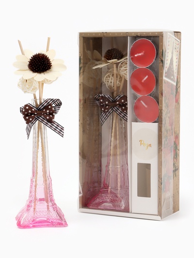 Набор подарочный «Париж» (диффузор и свечи) роза, «Богатство Аромата»