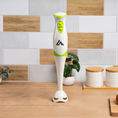 Блендер Luazon LBR-25, погружной, 300 Вт, 2 скорости, бело-зелёный