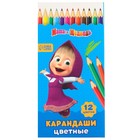 Цветные карандаши, 12 цветов, трехгранные, Маша и Медведь - Фото 7