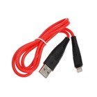 Кабель LuazON, Lightning - USB, 1 А, 1 м, красный - Фото 2