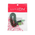 Кабель LuazON, micro USB - USB, 1 А, 1 м, оплётка нейлон, плоский, зеленый - Фото 3