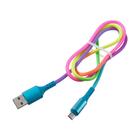 Кабель Luazon, microUSB - USB, 2 A, 1 м, оплётка нейлон, разноцветный - Фото 4