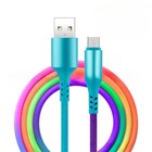 Кабель Luazon, microUSB - USB, 2 A, 1 м, оплётка нейлон, разноцветный - Фото 2