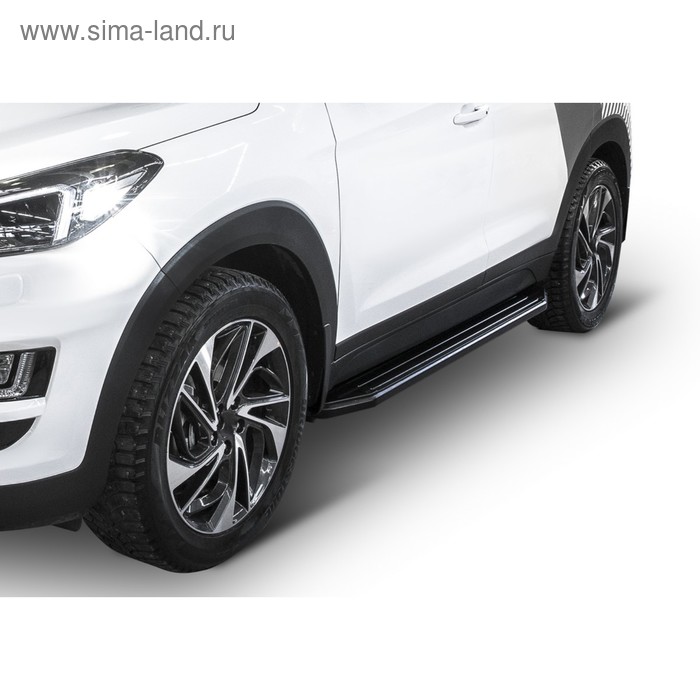 Порог-площадка "Premium-Black" RIVAL, Hyundai Tucson, Kia Sportage 2015-н.в., с крепежом, A173ALB.2309.2 - Фото 1