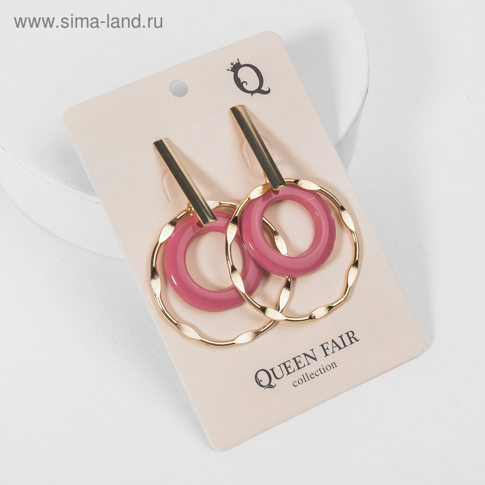 Серьги ассорти «Дежавю», цвет малиновый в золоте - Фото 1