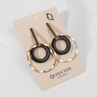 Серьги ассорти «Дежавю», цвет чёрный в золоте - Фото 1