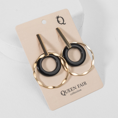 Серьги ассорти «Дежавю», цвет чёрный в золоте