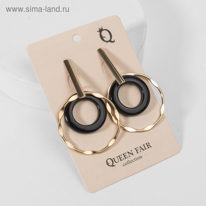 Серьги ассорти «Дежавю», цвет чёрный в золоте - Фото 1