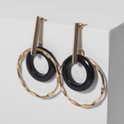 Серьги ассорти «Дежавю», цвет чёрный в золоте - Фото 2