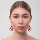 Серьги ассорти «Иллюзия», цвет красный в золоте - Фото 3