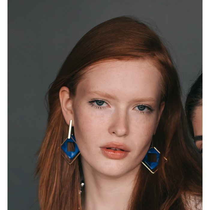 Серьги ассорти «Иллюзия», цвет синий в золоте - Фото 1