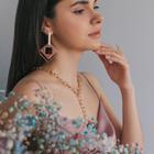 Серьги ассорти «Иллюзия», пудровый в золоте - Фото 5