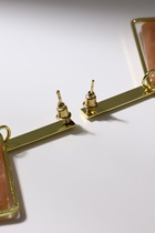 Серьги ассорти «Иллюзия», пудровый в золоте - Фото 2