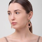 Серьги ассорти «Иллюзия», пудровый в золоте - Фото 3