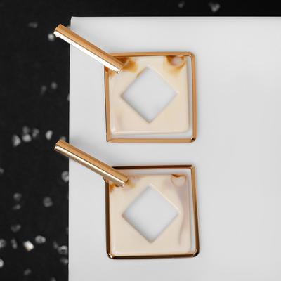 Серьги ассорти «Иллюзия», цвет белый в розовом золоте