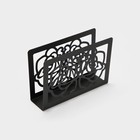 Салфетница Доляна «Цветы», 15×4×10 см, цвет чёрный - фото 4284283