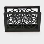 Салфетница Доляна «Цветы», 15×4×10 см, чёрная - Фото 3