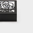 Салфетница Доляна «Цветы», 15×4×10 см, цвет чёрный - фото 4284286