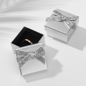 Коробочка подарочная под кольцо «Сияние», 5×5 (размер полезной части 4,5×4,5 см), цвет серебро