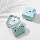 Коробочка подарочная под кольцо «Влюбленность», 5×5 (размер полезной части 4,5×4,5 см), цвет голубой - Фото 2