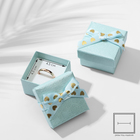 Коробочка подарочная под кольцо «Влюбленность», 5×5 (размер полезной части 4,5×4,5 см), цвет голубой - Фото 1