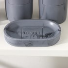 Набор аксессуаров для ванной комнаты «Сияние», 4 предмета (дозатор 300 мл, мыльница, 2 стакана), цвет серый - Фото 4