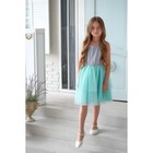 Платье нарядное детское KAFTAN, рост 86-92 см (28), серый, бирюзовый - фото 809630580