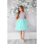 Платье нарядное детское KAFTAN, рост 86-92 см (28), серый, бирюзовый - фото 809630582