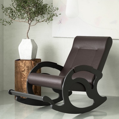 Кресло-качалка «Тироль», 1320 × 640 × 900 мм, экокожа, цвет венге