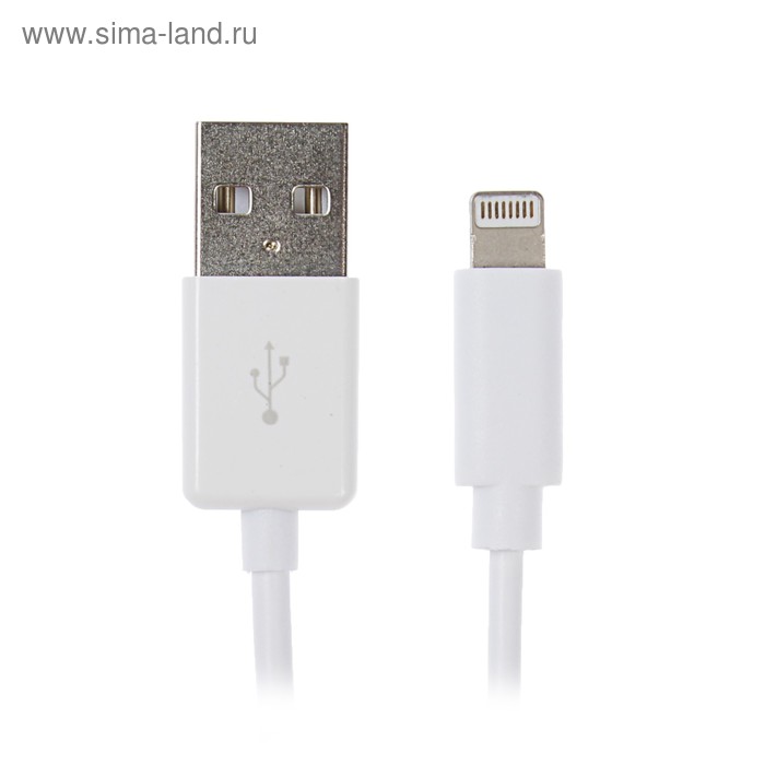 Кабель Seven, lightning - USB, 1 А, 1 м, белый - Фото 1