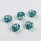 Шарм бусина «Сахарный кварц», для творчества, зелёные в серебре - Фото 3