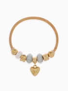 Браслет с шармами «Марджери» сердце, жемчуг, серебристо-белый в розовом золоте, d=6.5 см - Фото 1