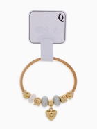 Браслет с шармами «Марджери» сердце, жемчуг, серебристо-белый в розовом золоте, d=6.5 см - Фото 4