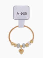 Браслет с шармами «Марджери» сердце, жемчуг, серебристо-белый в розовом золоте, d=6.5 см - Фото 5