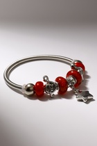 Браслет с шармами «Марджери», звезда, красный в серебре, d=6.5 см - Фото 3