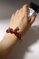 Браслет с шармами «Марджери», звезда, красный в серебре, d=6.5 см - Фото 2