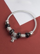 Браслет с шармами «Марджери» бант, чёрный в серебре, d=6.5 см  (артикул 4448220)  большой выбор товаров оптом и в розницу по низким ценам с доставкой