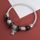 Браслет с шармами «Марджери» бант, чёрный в серебре, d=6.5 см - Фото 3