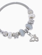 Браслет с жемчугом «Марджери» бабочка, серебристо-белый в серебре, d=6.5 см 4448221