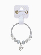 Браслет с жемчугом «Марджери» бабочка, серебристо-белый в серебре, d=6.5 см 4448221