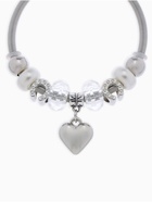 Браслет с шармами «Марджери» сердце, жемчуг, белый в серебре, d=6.5 см - Фото 2