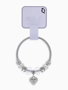 Браслет с шармами «Марджери» сердце, жемчуг, белый в серебре, d=6.5 см - Фото 4