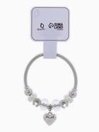 Браслет с шармами «Марджери» сердце, жемчуг, белый в серебре, d=6.5 см - Фото 5